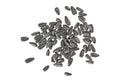 Sunflower black seeds isolated on white background. Top view Royalty Free Stock Photo