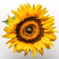 sunflower bloom on white background Royalty Free Stock Photo