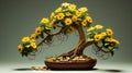 Sunflower Bonsai Tree: Digital Art Techniques With Precious Materials