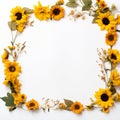 Sunflower border for a happy and sunny disposition Royalty Free Stock Photo