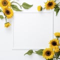 Sunflower border for a happy and sunny disposition Royalty Free Stock Photo