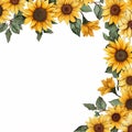 Sunflower border for a happy and sunny disposition Royalty Free Stock Photo