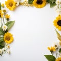 Sunflower border for a happy and sunny disposition Royalty Free Stock Photo