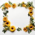 Sunflower border for a joyful and happy memory