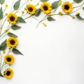 Sunflower border for a sunny disposition Royalty Free Stock Photo