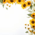 Sunflower border for a sunny disposition Royalty Free Stock Photo