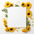 Sunflower border to make your design stand out from the crowd Royalty Free Stock Photo