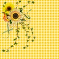 Sunflower bouquet on gingham