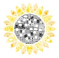 Sunflower Collage Icon for BigData and Computing