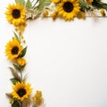 Sunflower Edges on White Serene Radiance Royalty Free Stock Photo
