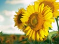 Sunflower on the field beauty rural backgrounds