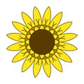 Sunflower gardening logo symbol, icon flat style design, vector Royalty Free Stock Photo