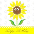 Sunflower happy birthday card