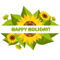 Sunflower happy holiday card