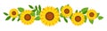 Sunflower head illustration for greeting card decorative and design