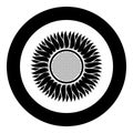 Sunflower icon in circle round black color vector illustration flat style image Royalty Free Stock Photo