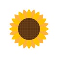 Sunflower icon. Colorful vector illustration. Simple flat style. Isolated element on white background. Great for the Royalty Free Stock Photo
