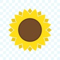 Sunflower icon, Yellow sunflower in flat style vector isolated Royalty Free Stock Photo