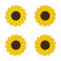 Sunflower icons set. Outline set of sunflower