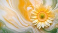 Illustration of sunflower on marbled pattern background. AI Generated (Adobe Firefly) Royalty Free Stock Photo