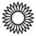 Sunflower inflorescence icon, outline style