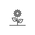 Sunflower line icon