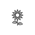 Sunflower line icon