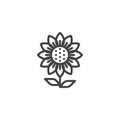 Sunflower line icon