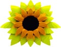 Sunflower Low poly concept on white background