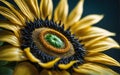 Sunflower, macro perspective with high contrast