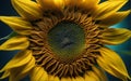 Sunflower, macro perspective with high contrast