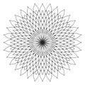 Sunflower mandala art design on white