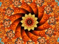 Sunflower mandala with pattern abstract background