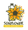 Sunflower natural organic oil ingredient vector