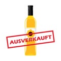 sunflower oil bottle sold out sign isolated