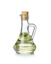 Sunflower oil in a glass bottle isolated on a white Royalty Free Stock Photo