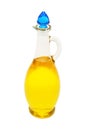 Sunflower oil glass bottle isolated on white background Royalty Free Stock Photo