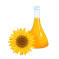Sunflower oil in glass jar, farm product and ingredient for cooking vegetarian food menu Royalty Free Stock Photo