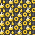 Sunflower oil seamless pattern Royalty Free Stock Photo