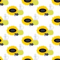 Sunflower oil seamless pattern Royalty Free Stock Photo