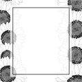 Sunflower Outline Banner Card. Vector Illustration