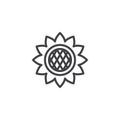 Sunflower outline icon