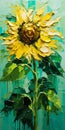 Sunflower Painting By Dmitry Spiros: Abstract Colorist Sculptor