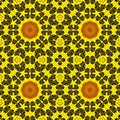Sunflower pattern background sun flower. symmetry kaleidoscopic Royalty Free Stock Photo