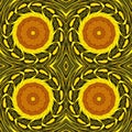 Sunflower pattern background sun flower. kaleidoscopic illustration Royalty Free Stock Photo