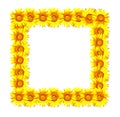 Sunflower photo frame Royalty Free Stock Photo