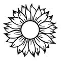 Sunflower print vector illustration for chirt