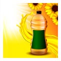 Sunflower Refined Oil Promotional Banner Vector Illustration