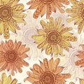 Sunflower seamless pattern