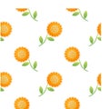 Sunflower seamless pattern with nature theme Royalty Free Stock Photo